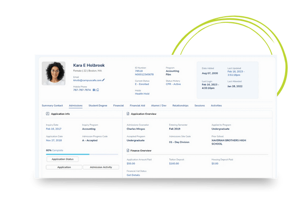 Our admissions application software makes it easy to keep track of the application process.