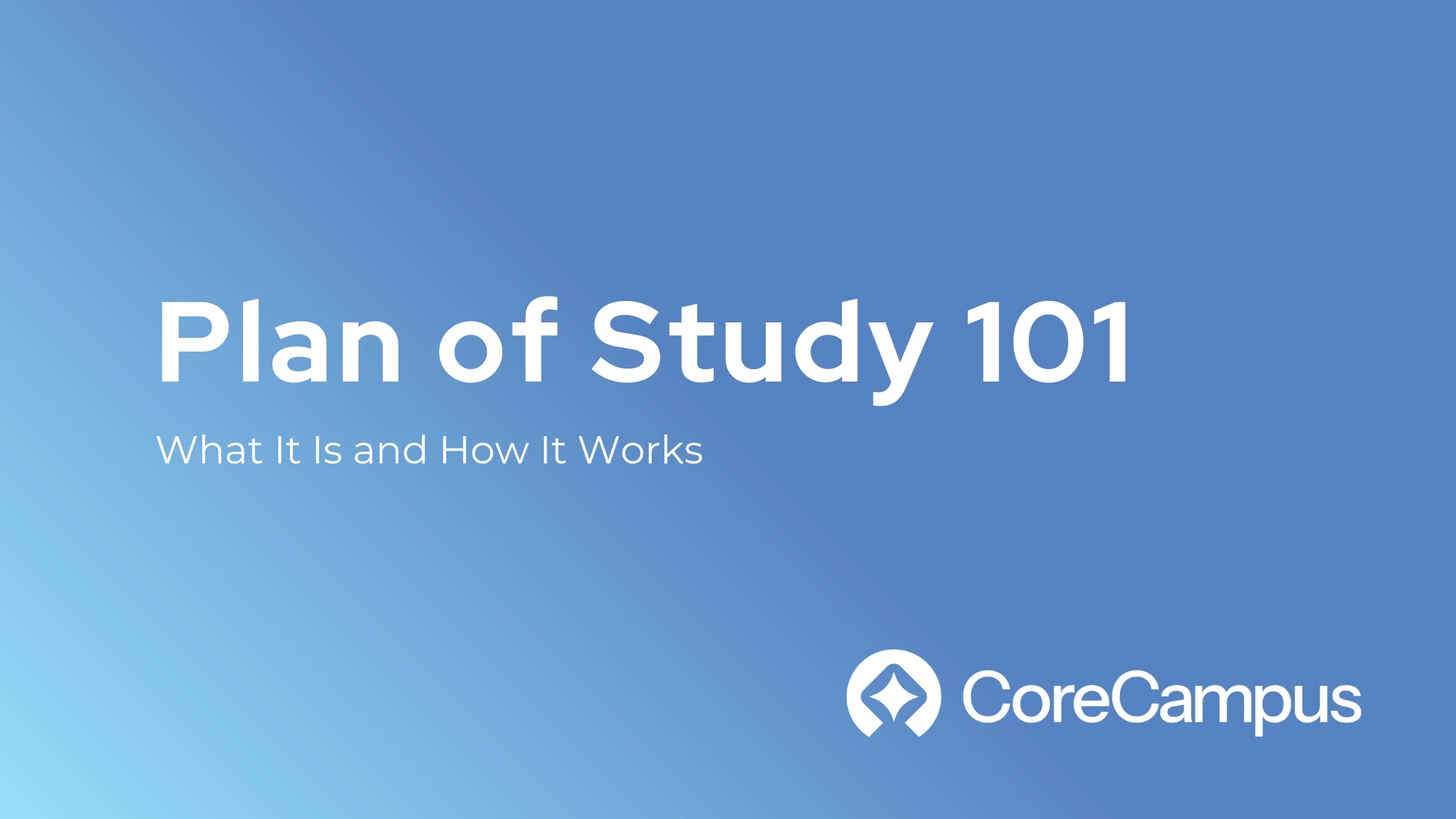 A plan of study helps keep students on track to meet graduation requirements.